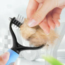 Small Dog Pet Cat Grooming Comb Brush Undercoat Rake Dematting Deshedding Trimmer - Blue