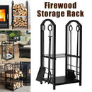 5-Piece Firewood Storage Rack and Fireplace Tool Set