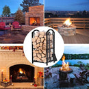 5-Piece Firewood Storage Rack and Fireplace Tool Set