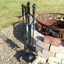 5-Piece Fireplace Tool Set with Stand