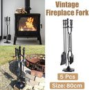 5-Piece Fireplace Tool Set with Stand
