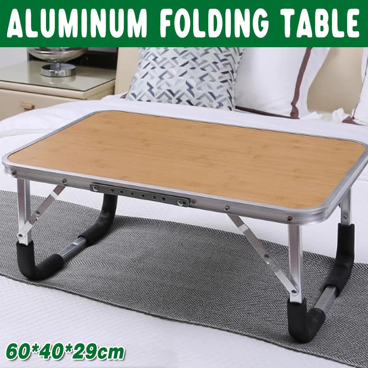 Aluminium Folding Laptop Table Portable Bed Desk Adjustable Computer Stand Tray