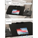 Adjustable Folding Computer Desk Stand Floor-Standing Movable Bedside Table - Black