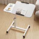 Adjustable Folding Computer Desk Stand Floor-Standing Movable Bedside Table - Black