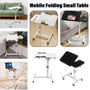 Adjustable Folding Computer Desk Stand Floor-Standing Movable Bedside Table - Black