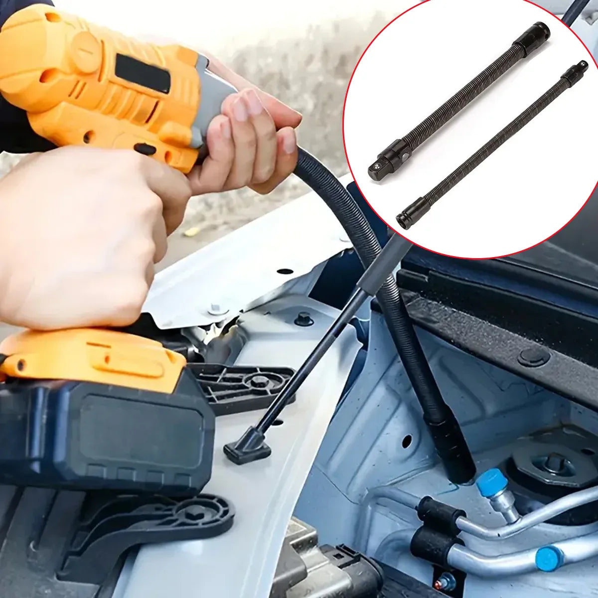 4pcs Electric Wrench Flexible Shaft Coupling Rod Spring Sleeve Universal Tool - 35cm