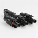 Solar Connector Set 1Pair T Type Four Way Photovoltaic Adapter for Panel System