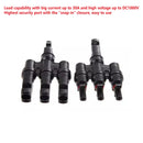 Solar Connector Set 1Pair T Type Four Way Photovoltaic Adapter for Panel System