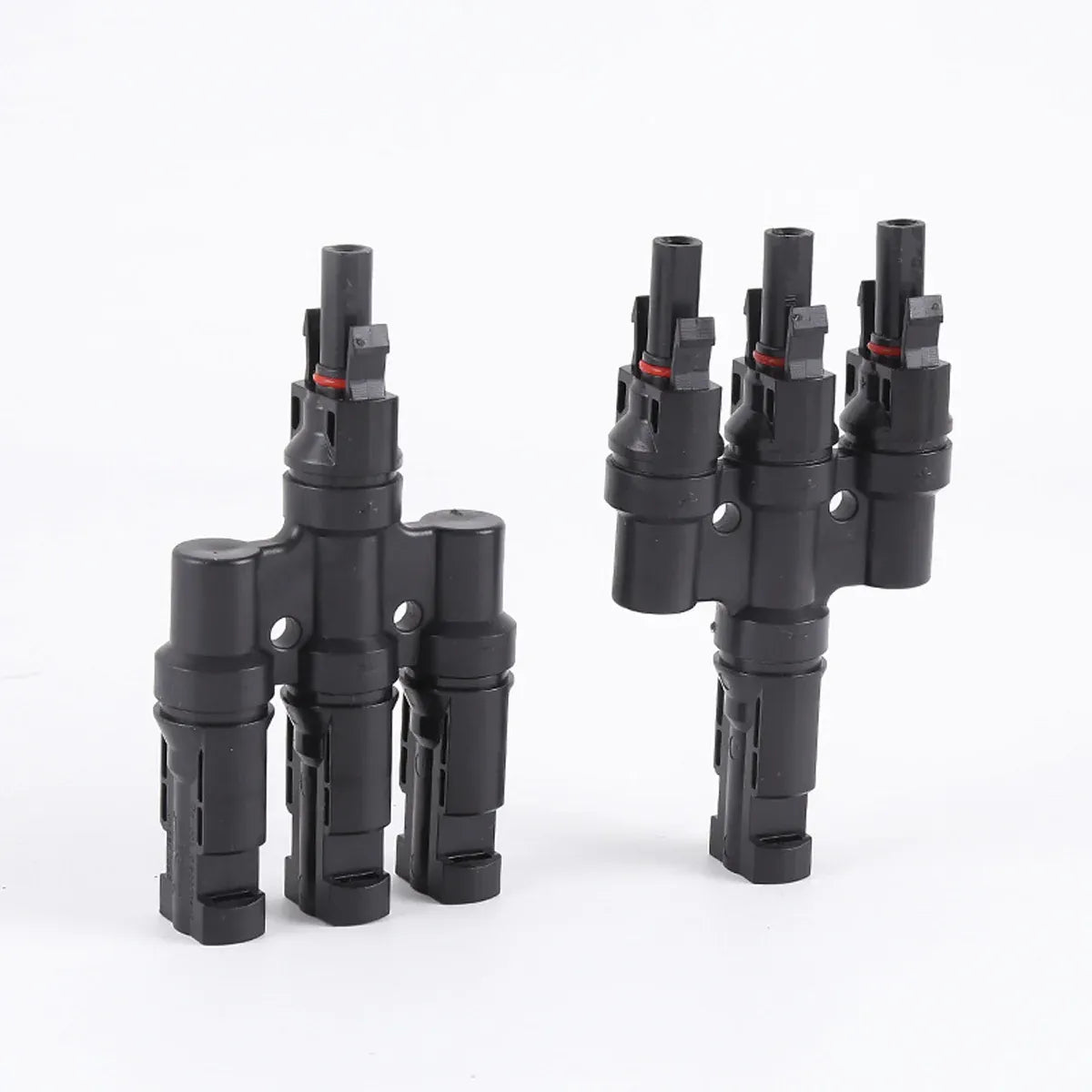 Solar Connector Set 1Pair T Type Four Way Photovoltaic Adapter for Panel System