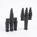 Solar Connector Set 1Pair T Type Four Way Photovoltaic Adapter for Panel System