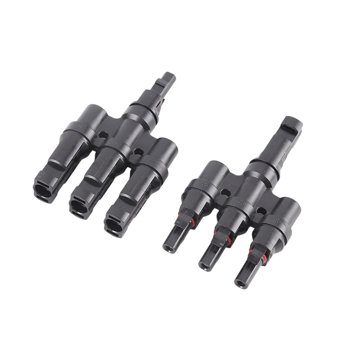 Solar Connector Set 1Pair T Type Four Way Photovoltaic Adapter for Panel System