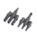 Solar Connector Set 1Pair T Type Four Way Photovoltaic Adapter for Panel System