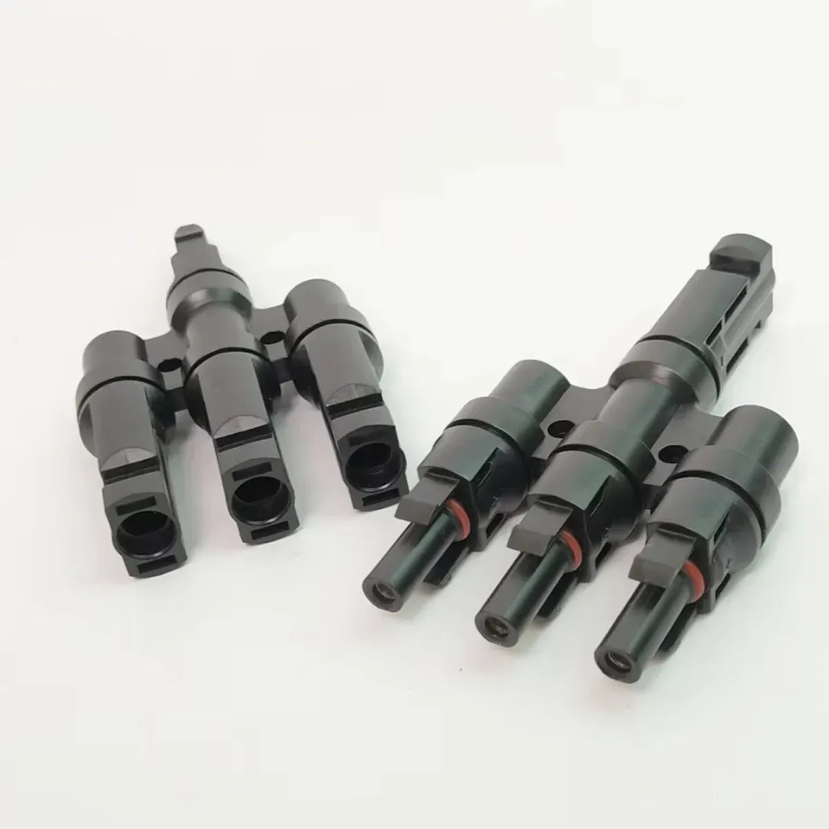 Solar Connector Set 1Pair T Type Four Way Photovoltaic Adapter for Panel System