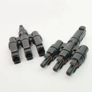Solar Connector Set 1Pair T Type Four Way Photovoltaic Adapter for Panel System