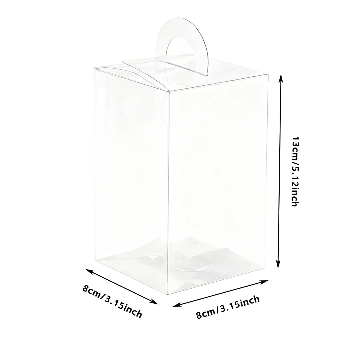 20PCS Transparent Biscuit Gift Box with Handle for Christmas Party Favors Use
