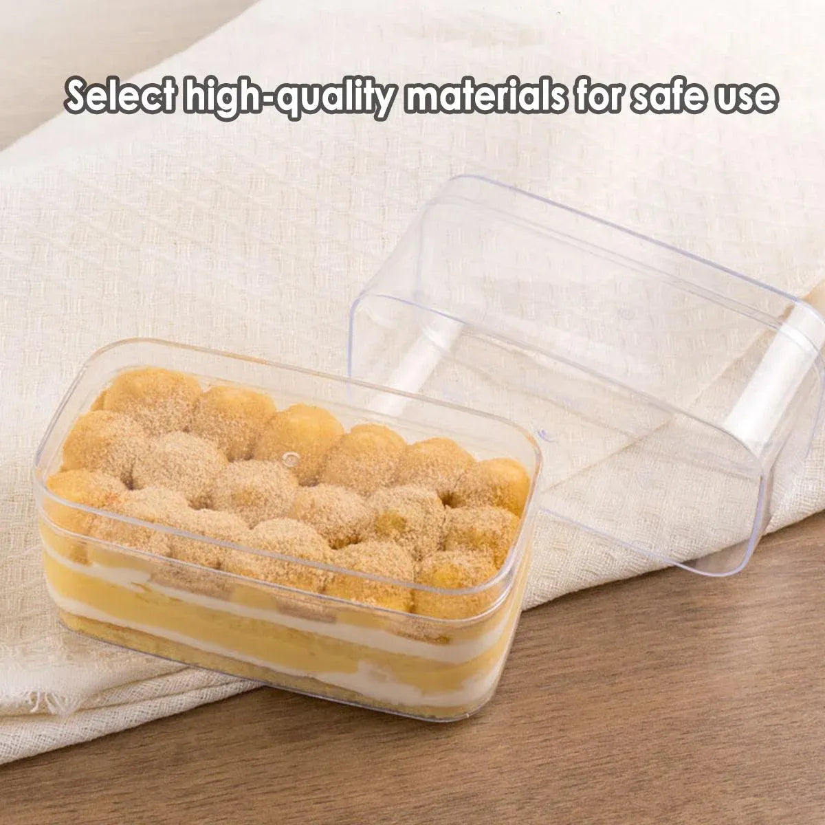 20pcs Transparent Biscuit Box Plastic Cake Box Pastry Dessert Storage Container - 5.5x9.5cm