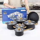 Stainless Steel 12 Piece Cookware Set Heat Resistant For Home Kitchen Cooking