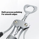 Wine Corkscrew Bottle Opener Winged Lever Zinc Alloy Crown Cap Lifter Silver