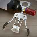 Wine Corkscrew Bottle Opener Winged Lever Zinc Alloy Crown Cap Lifter Silver