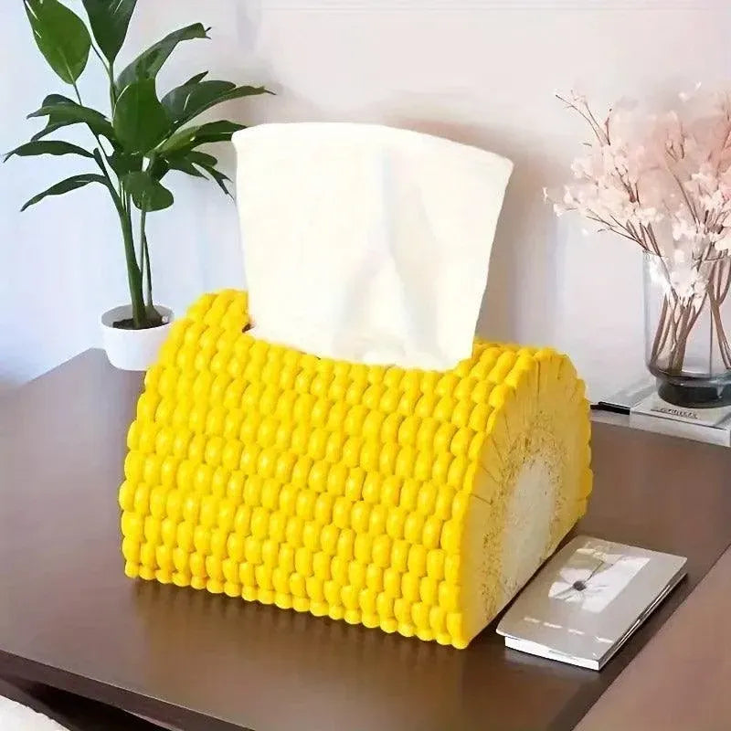 Corn Shape Tissue Box Paper Dispenser Decorative Napkin Holder for Home Office