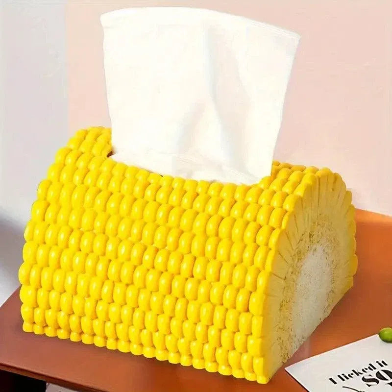 Corn Shape Tissue Box Paper Dispenser Decorative Napkin Holder for Home Office