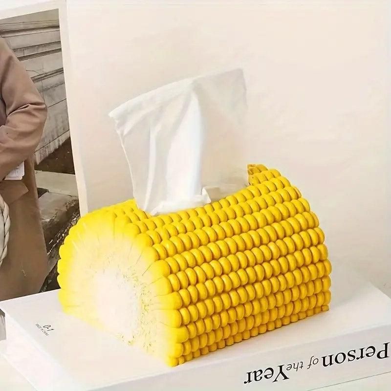 Corn Shape Tissue Box Paper Dispenser Decorative Napkin Holder for Home Office