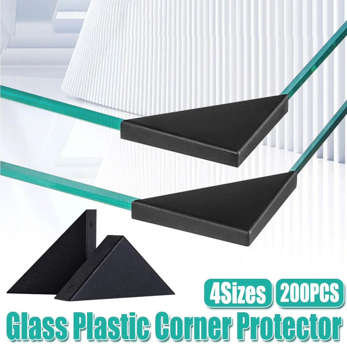 200pcs Glass Corner Protector Plastic Tile Sleeve for Acrylic Anti Collision Use - 35x35x5mm