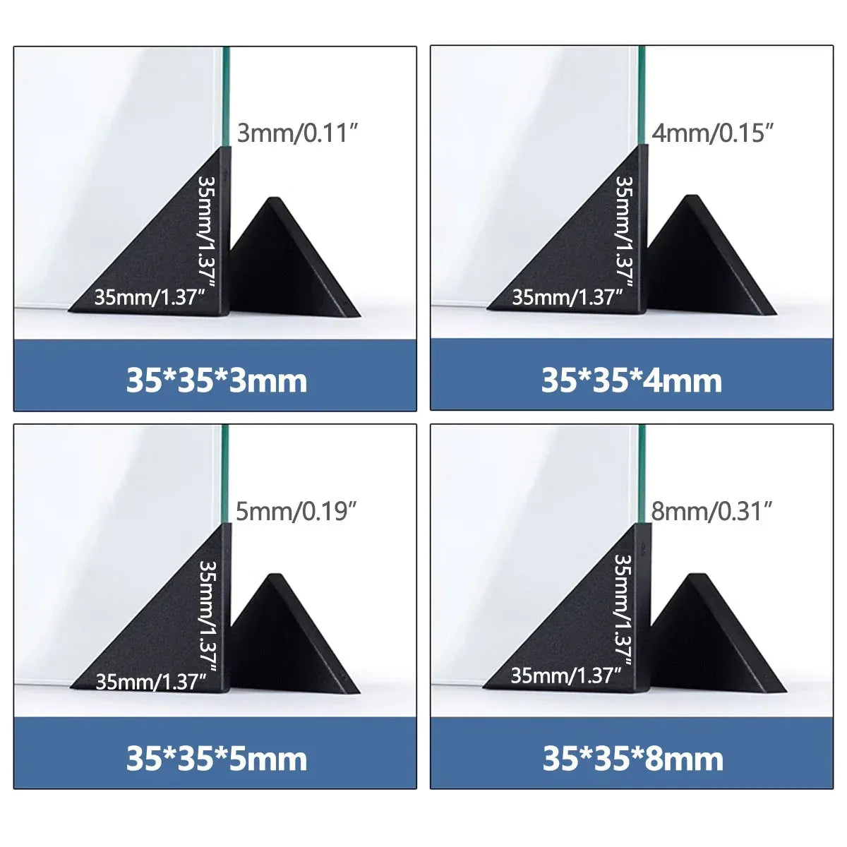 200pcs Glass Corner Protector Plastic Tile Sleeve for Acrylic Anti Collision Use - 35x35x4mm