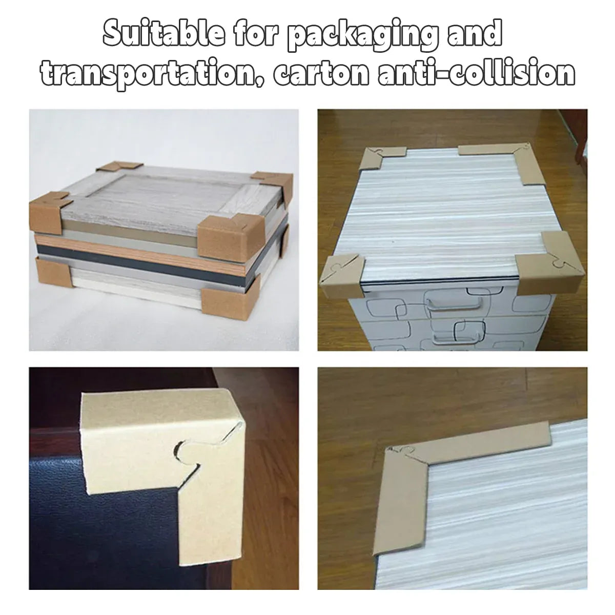 100pcs Kraft Paper Cardboard Corner Protector 90 Degree Angle Guard for Packing - 30x30x3mm