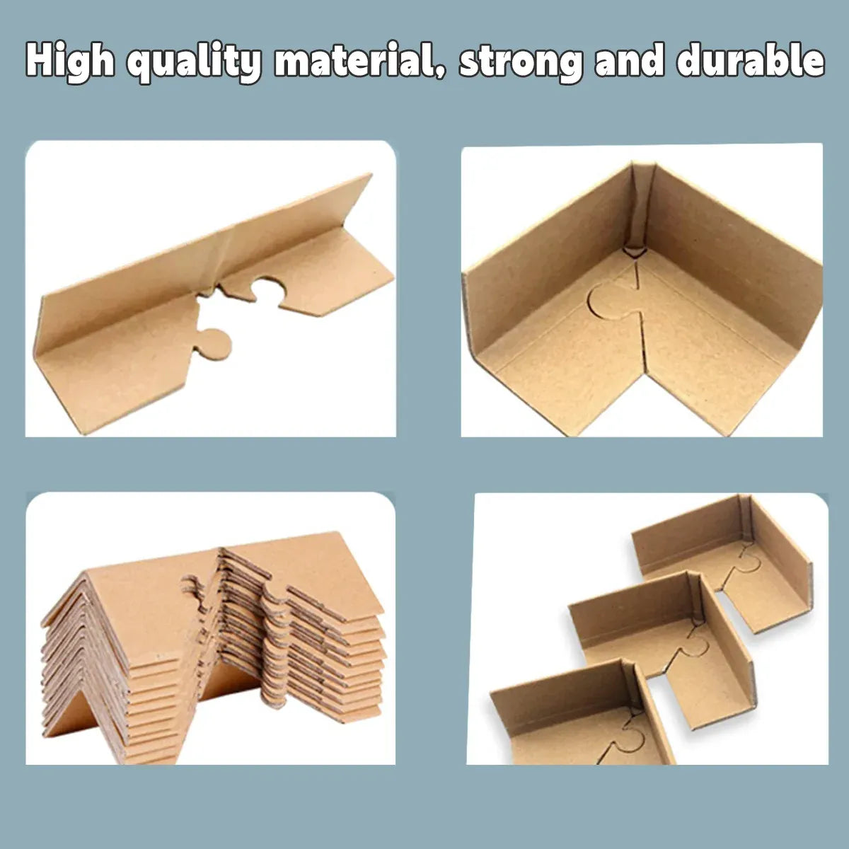 100pcs Kraft Paper Cardboard Corner Protector 90 Degree Angle Guard for Packing - 40x40x4mm