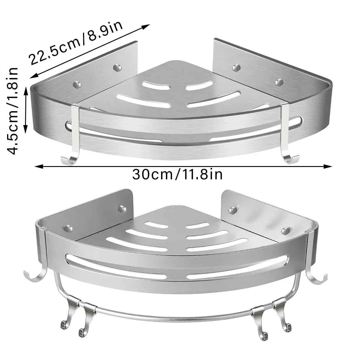Wall Mounted Bathroom Shelf Triangle Corner Shower Storage Rack for Toiletries - Single layer
