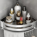 Wall Mounted Bathroom Shelf Triangle Corner Shower Storage Rack for Toiletries - Single layer