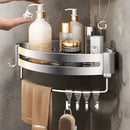 Wall Mounted Bathroom Shelf Triangle Corner Shower Storage Rack for Toiletries - Single layer