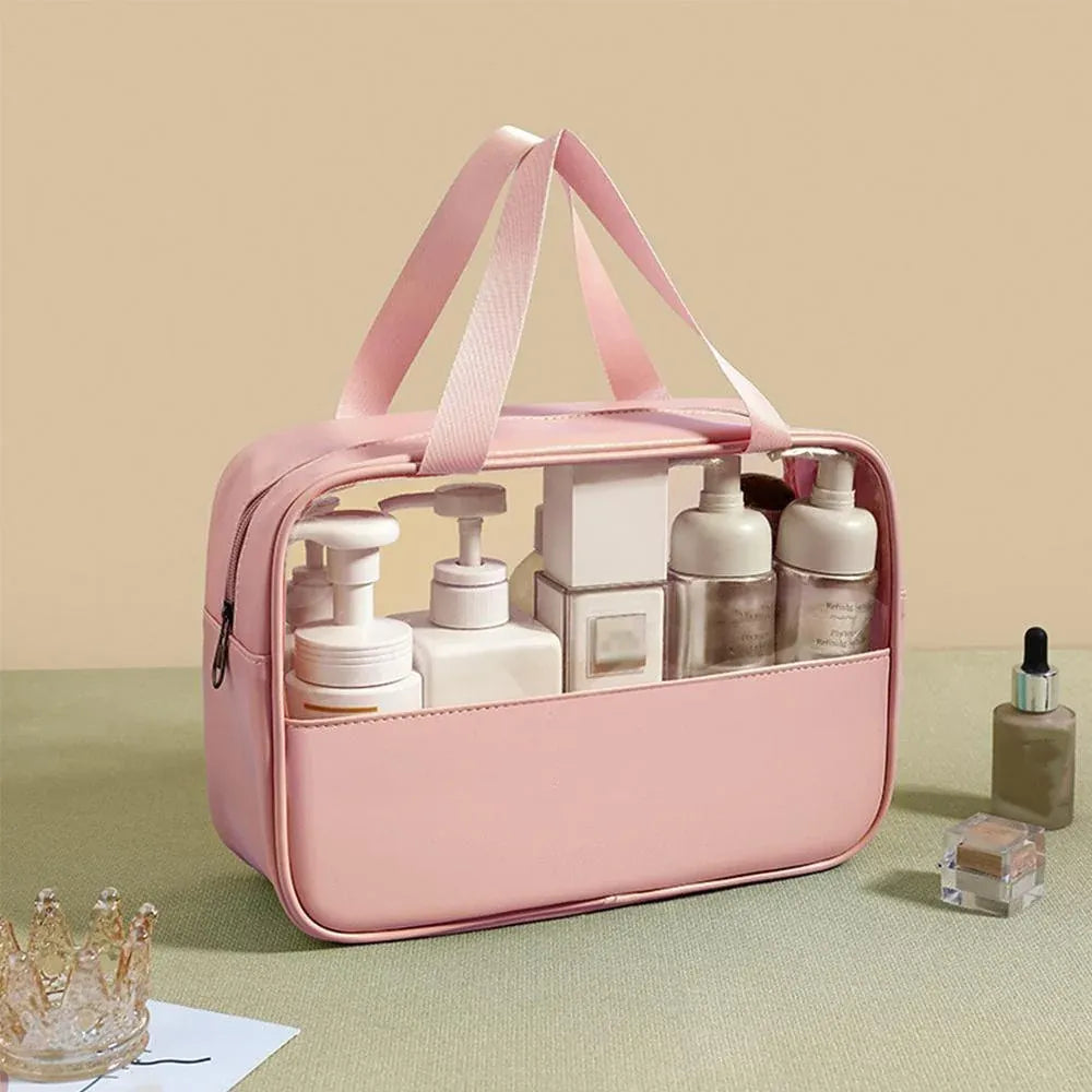 3pcs Large Capacity Waterproof Makeup Bag Set Translucent PU Travel Storage Bag - Cosmetic-Bag-3pcs-Black