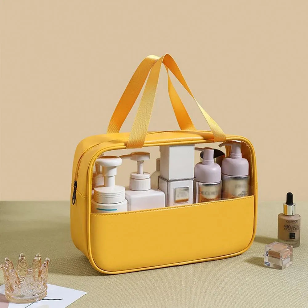 3pcs Large Capacity Waterproof Makeup Bag Set Translucent PU Travel Storage Bag - Cosmetic-Bag-3pcs-Black