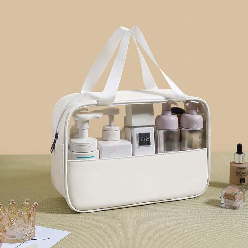 3pcs Large Capacity Waterproof Makeup Bag Set Translucent PU Travel Storage Bag - Cosmetic-Bag-3pcs-Black