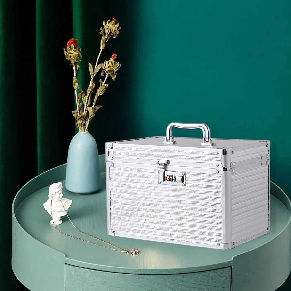 Aluminium Alloy Cosmetic Case Portable Handheld Storage Box Multifunctional