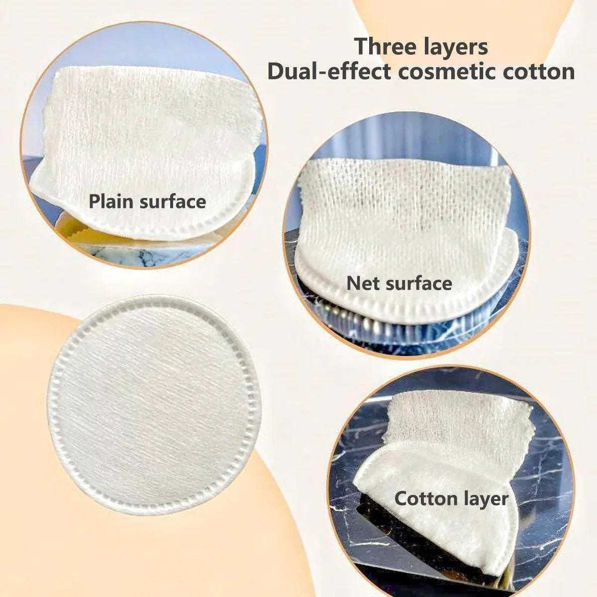 300pcs Round Makeup Remover Cotton Pads Soft Reusable Facial Cleansing Wipes
