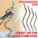 U Shaped Parrot Cotton Rope Climbing Toy Perch Stand for Bird Cage - 100cm