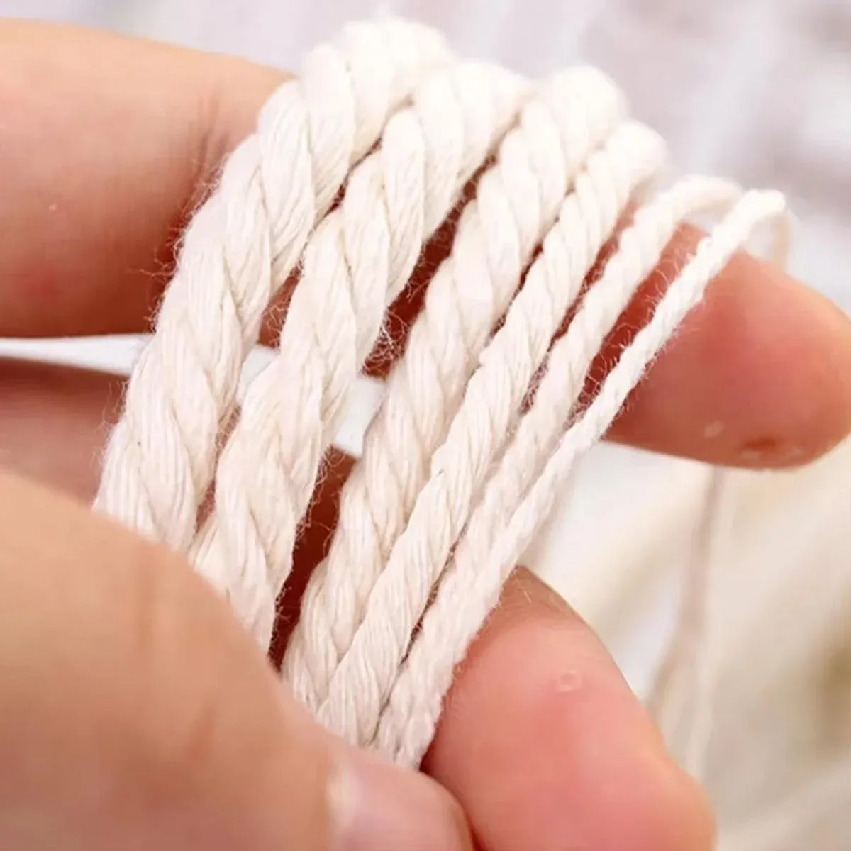 Cotton Rope Macrame Cord 1-12mm DIY Craft Tapestry Binding Decorative String - 12mm x 50m