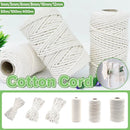 Cotton Rope Macrame Cord 1-12mm DIY Craft Tapestry Binding Decorative String - 12mm x 50m