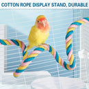 U Shaped Parrot Cotton Rope Climbing Toy Perch Stand for Bird Cage - 80cm