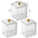 3PCS Transparent Storage Box Desktop Organiser Small Clear Container for Office