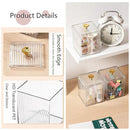 3PCS Transparent Storage Box Desktop Organiser Small Clear Container for Office