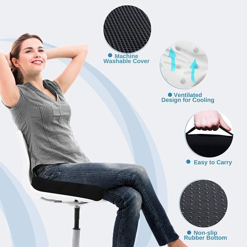 Orthopaedic Memory Foam Seat Cushion Support Back Pain Chair Pillow Car - Coffee