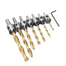 8Pcs 3-10Mm 5 Flute Countersink Drill Bit Set Reamer Woodworking Chamfer Tools