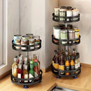 Kitchen Rotating Spice Rack Triple Layer Countertop Organizer Storage Shelf - Double Layer