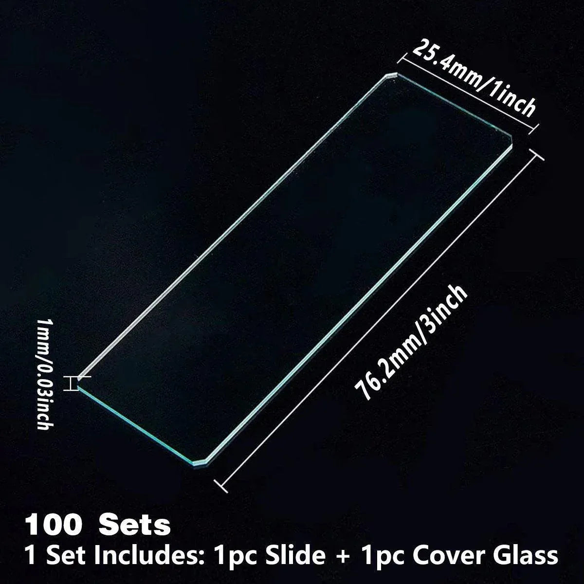 100set Microscope Slide Coverslips for Laboratory Use Glass Slides Research Tool