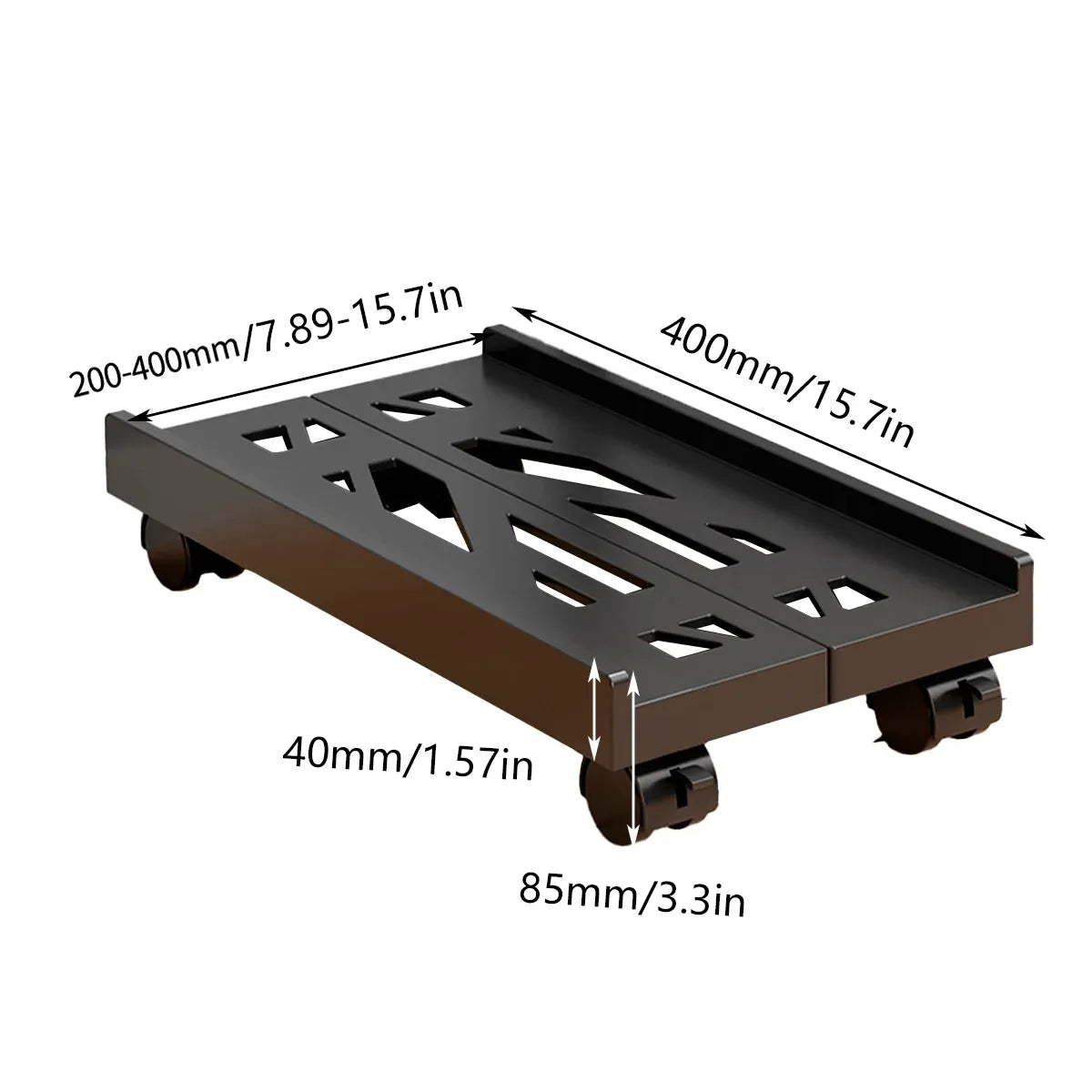 Computer Host Telescopic Bracket Base Chassis Tray Pulley Heightening Rack - White