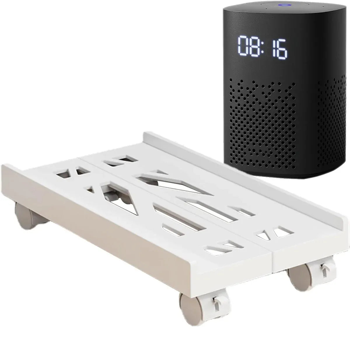Computer Host Telescopic Bracket Base Chassis Tray Pulley Heightening Rack - White